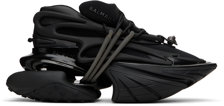 Shop Balmain Black Unicorn Sneakers In 0pa Noir