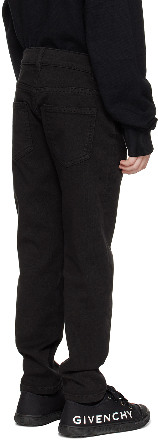 Balmain Kids Black Printed Jeans In 930ag Blk/slvr