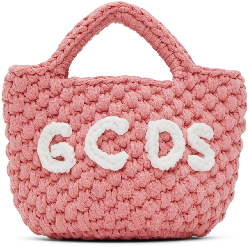 Gcds Mini Logo-appliqué Crochet Bucket Bag In Green