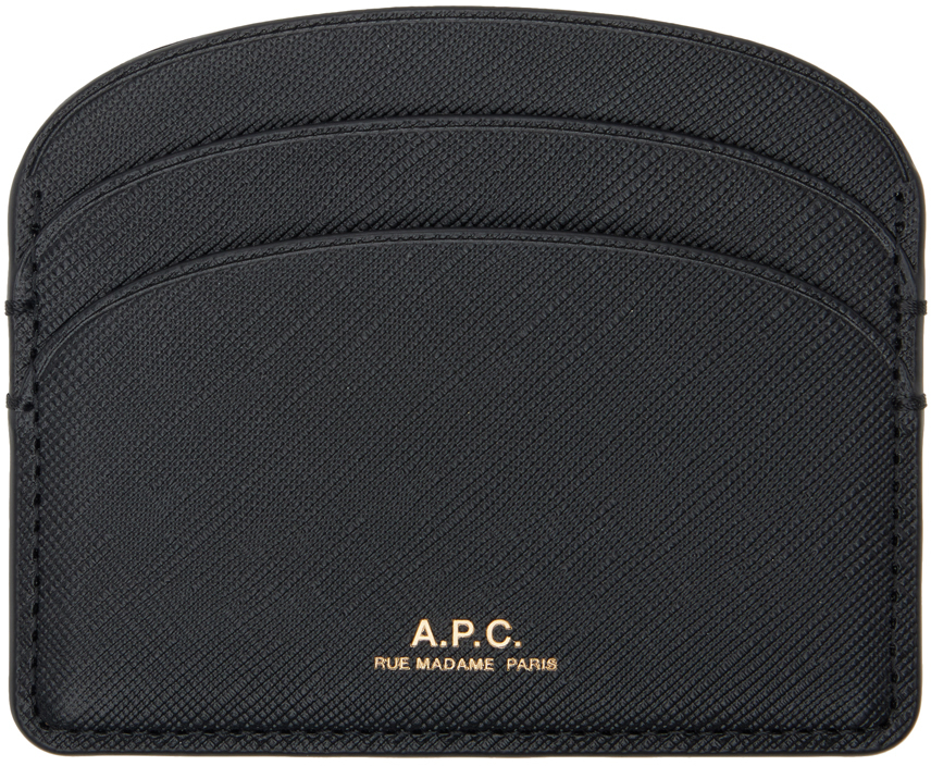 A.P.C.: Porte-cartes Demi-lune noir | SSENSE France