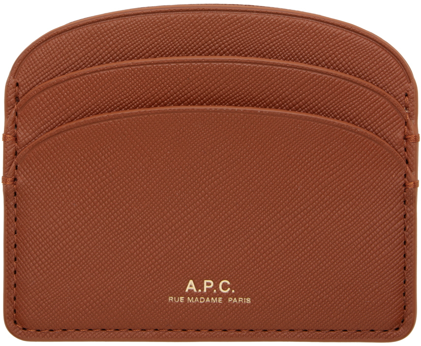 Apc Tan Demi-lune Card Holder In Gaf Terracotta | ModeSens