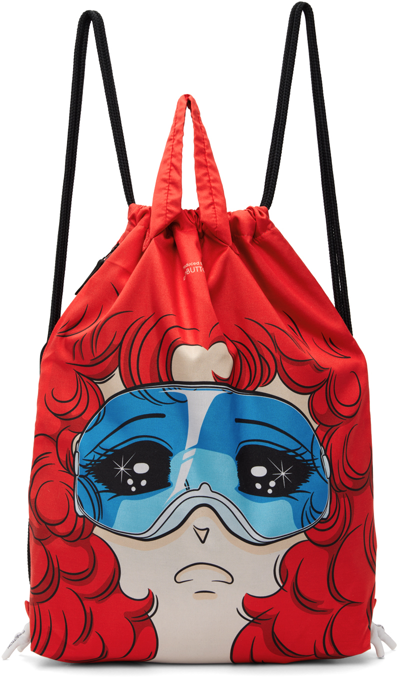 Pushbutton Ssense Exclusive Red Goggles Girl Backpack In Rd(pt)