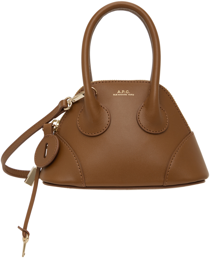 A.p.c. Emma Leather Mini Crossbody Bag In Brown