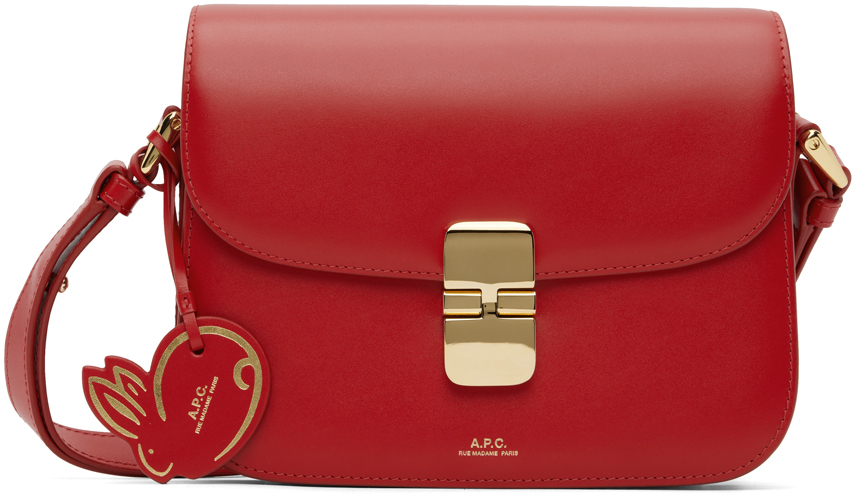A.p.c. Grace Small Smooth-leather Shoulder Bag In Red
