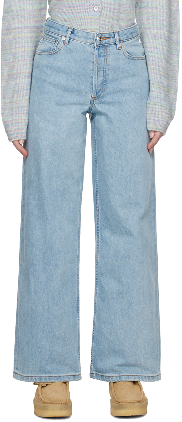 Shop Apc Blue Elisabeth Jeans In Ial Washed Indigo