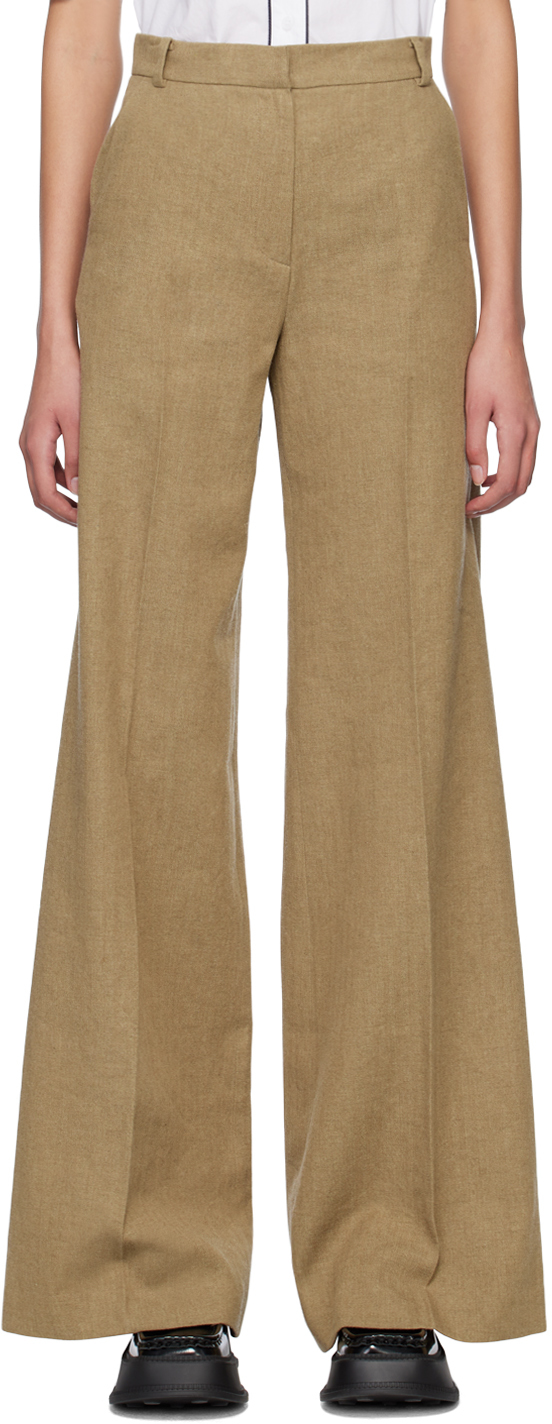 Pushbutton: Brown Wide-Legs Trousers | SSENSE