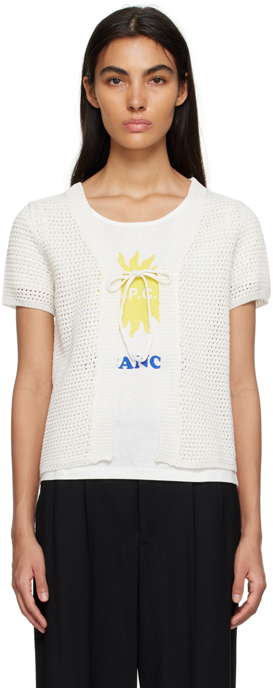 Apc Off-white Maggie Cardigan In Aac Off White