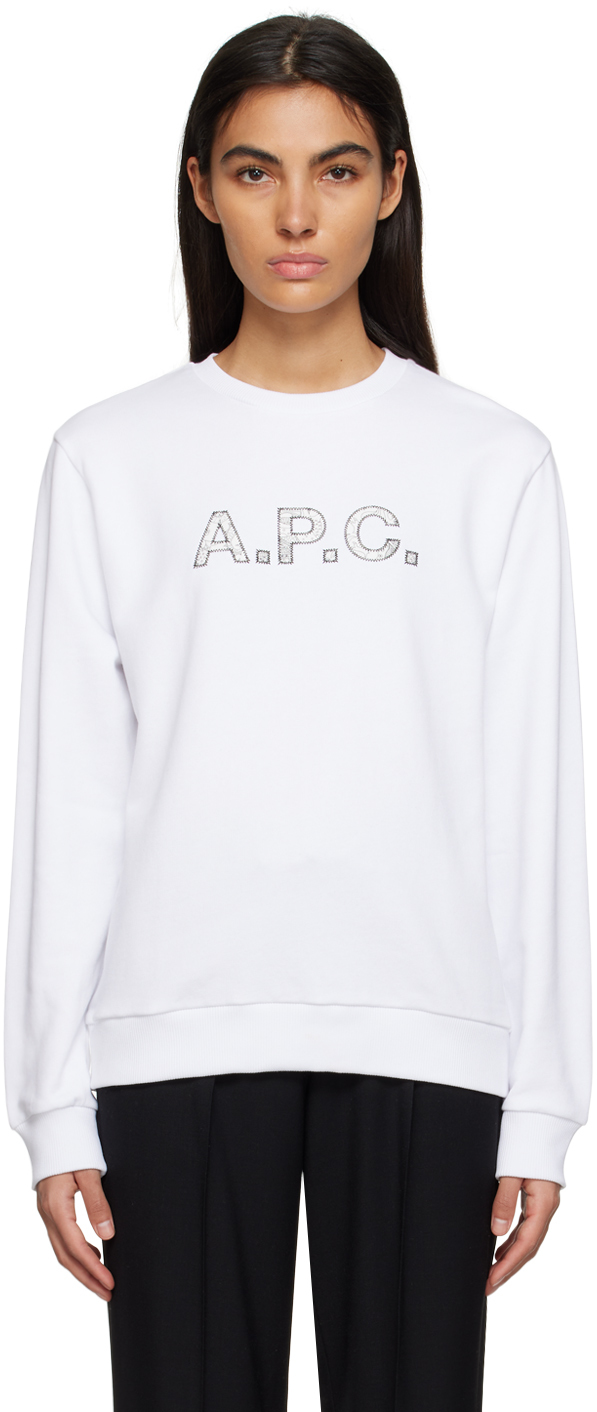 Apc White Liberty Edition Sweatshirt In Aab White