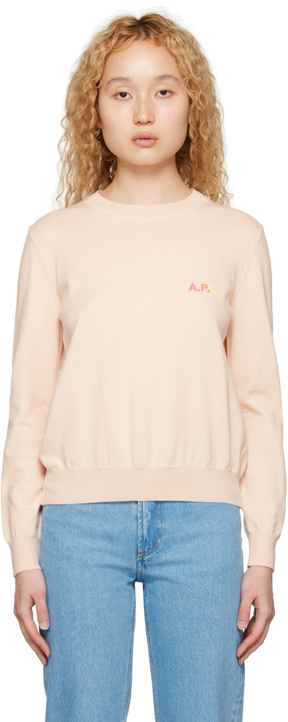 A.P.C. Pink Embroidered Sweater