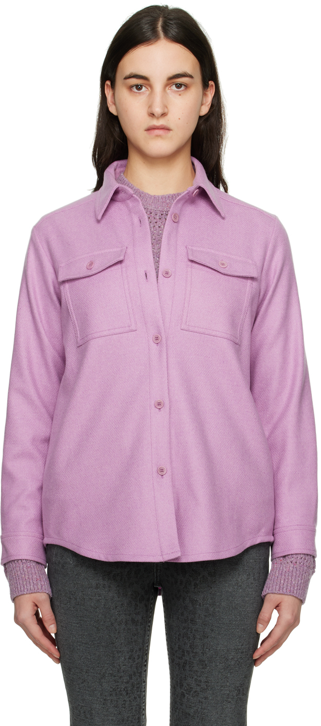 A.p.c. New Tania Twill Overshirt In Faa - Pink
