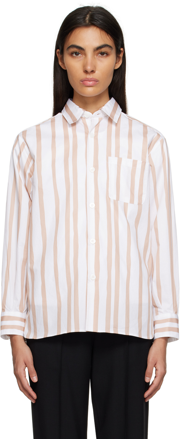 White & Brown Sela Shirt by A.P.C. on Sale