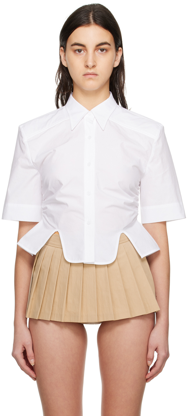 Pushbutton: White Asymmetrical Shirt | SSENSE