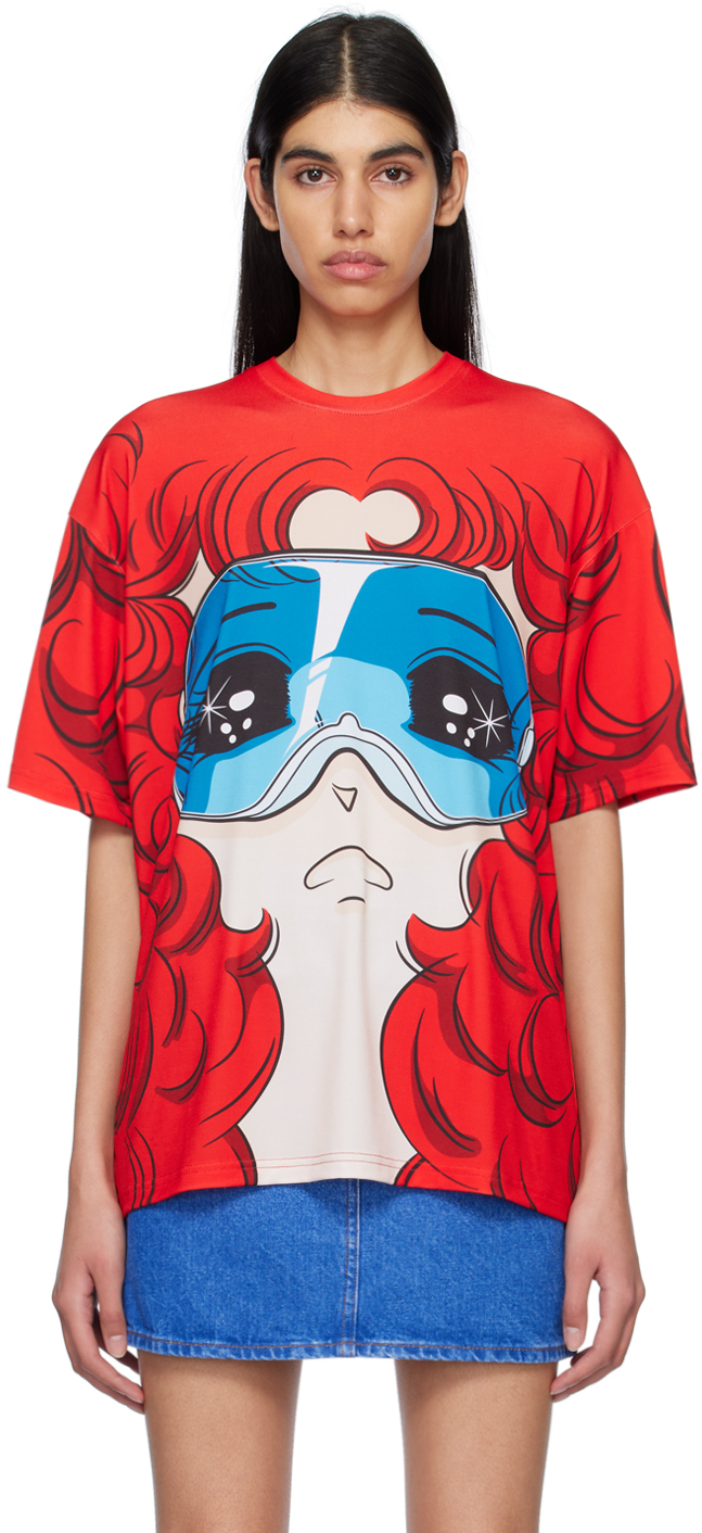 Pushbutton Ssense Exclusive Red Goggle Girl T-shirt In Rd(pt)