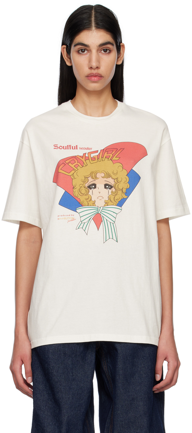 Pushbutton Ssense Exclusive White Soulful Crying Girl T-shirt