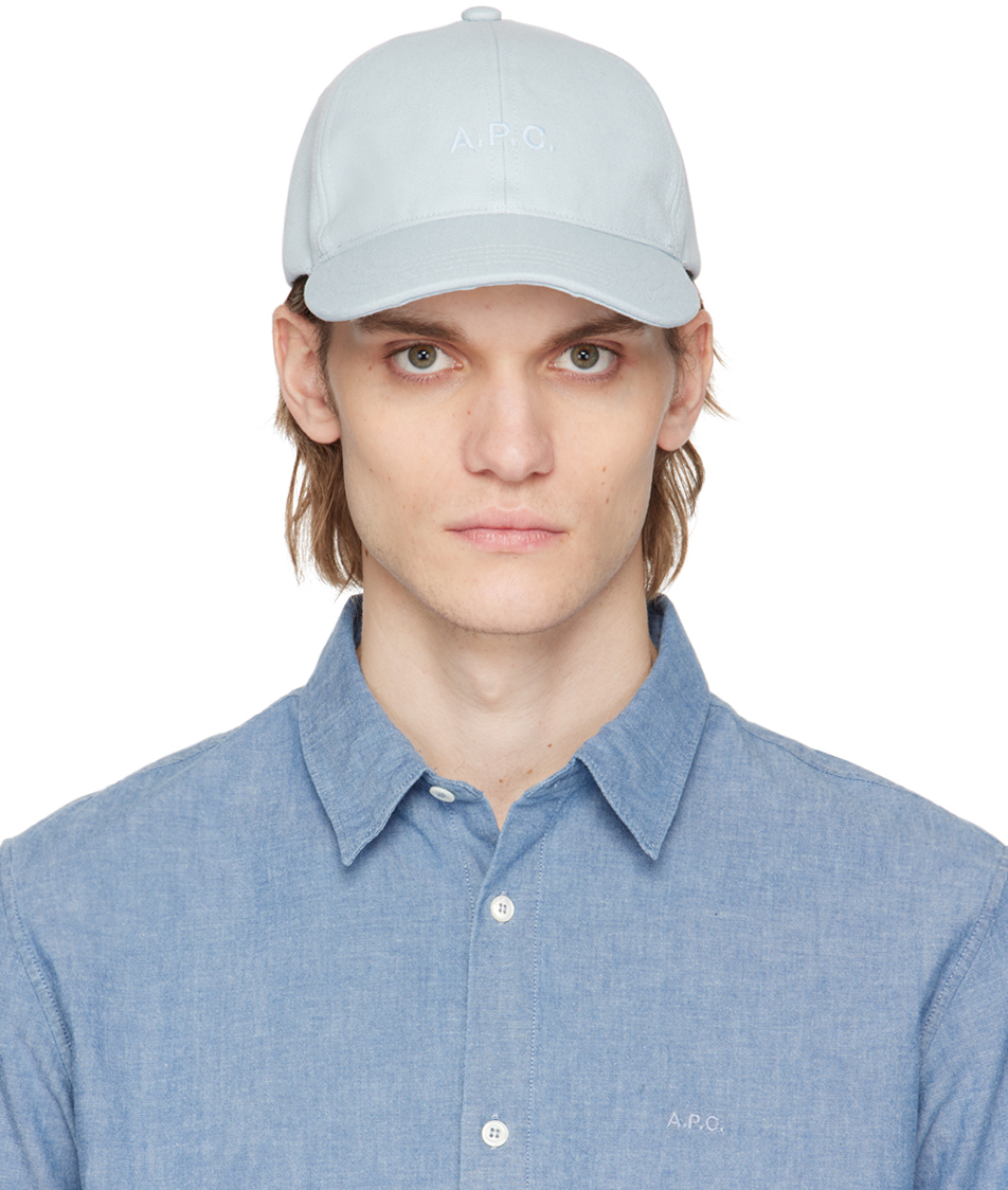 A.p.c. Logo-embroidered Cap In Blue