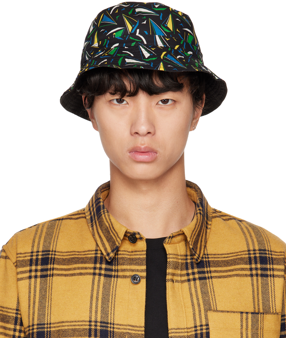 Apc Multicolor & Black Bob Mark Bucket Hat In Lzz Black