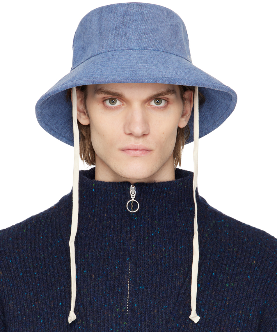Chapeau Bob NY Tropical - Imprimé Palmier Bleu Rose - Mixte Adultes - 100% Polyester