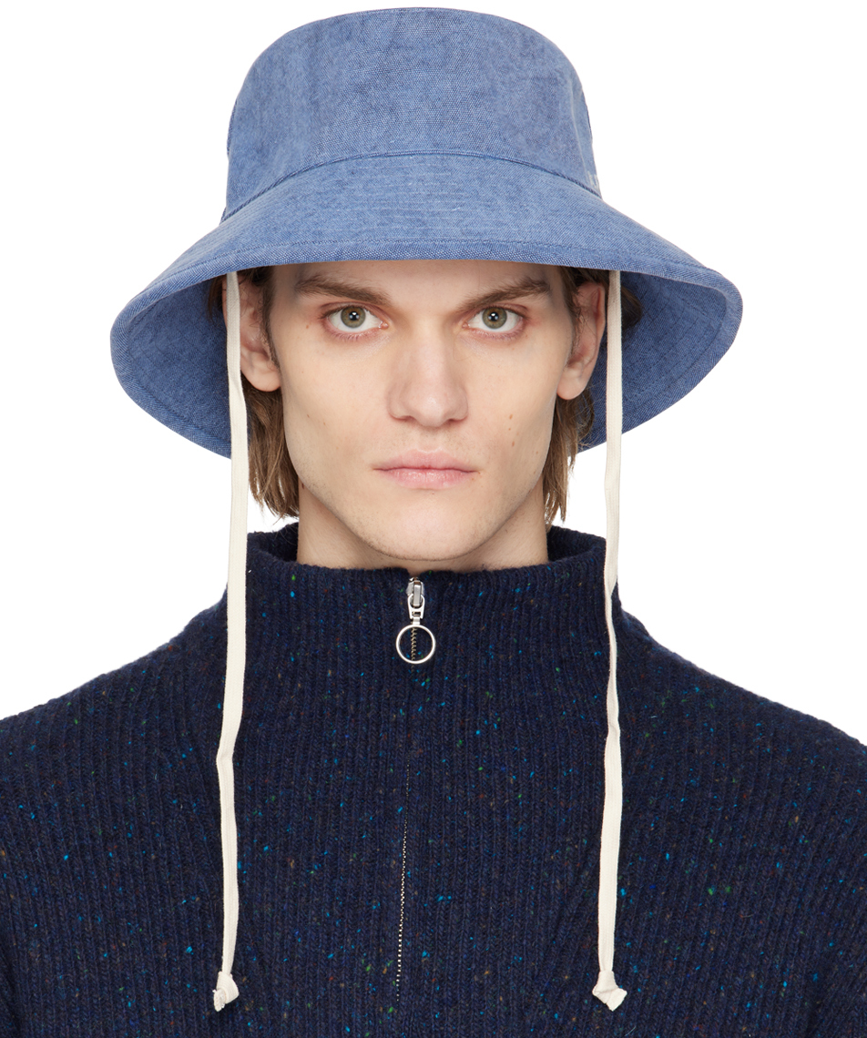 A.p.c. Embroidered-logo Bucket Hat In Blue