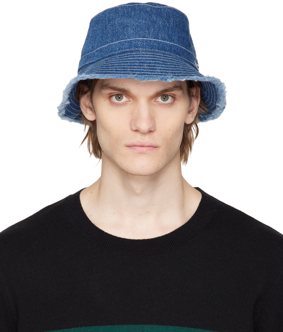 Blue Mark Vacances Denim Bucket Hat by A.P.C. on Sale