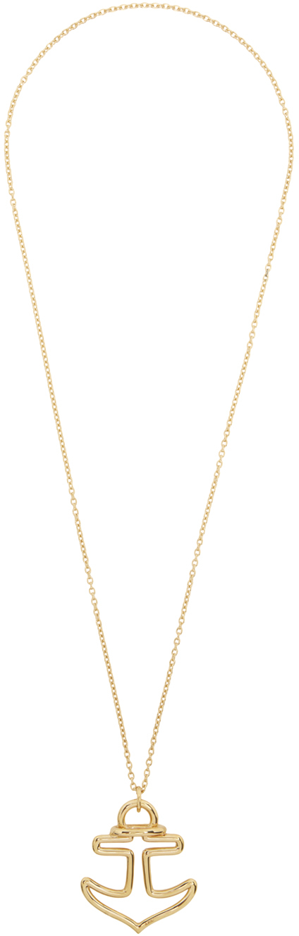 A.p.c. Gold Long Ancre Necklace In Raa Or