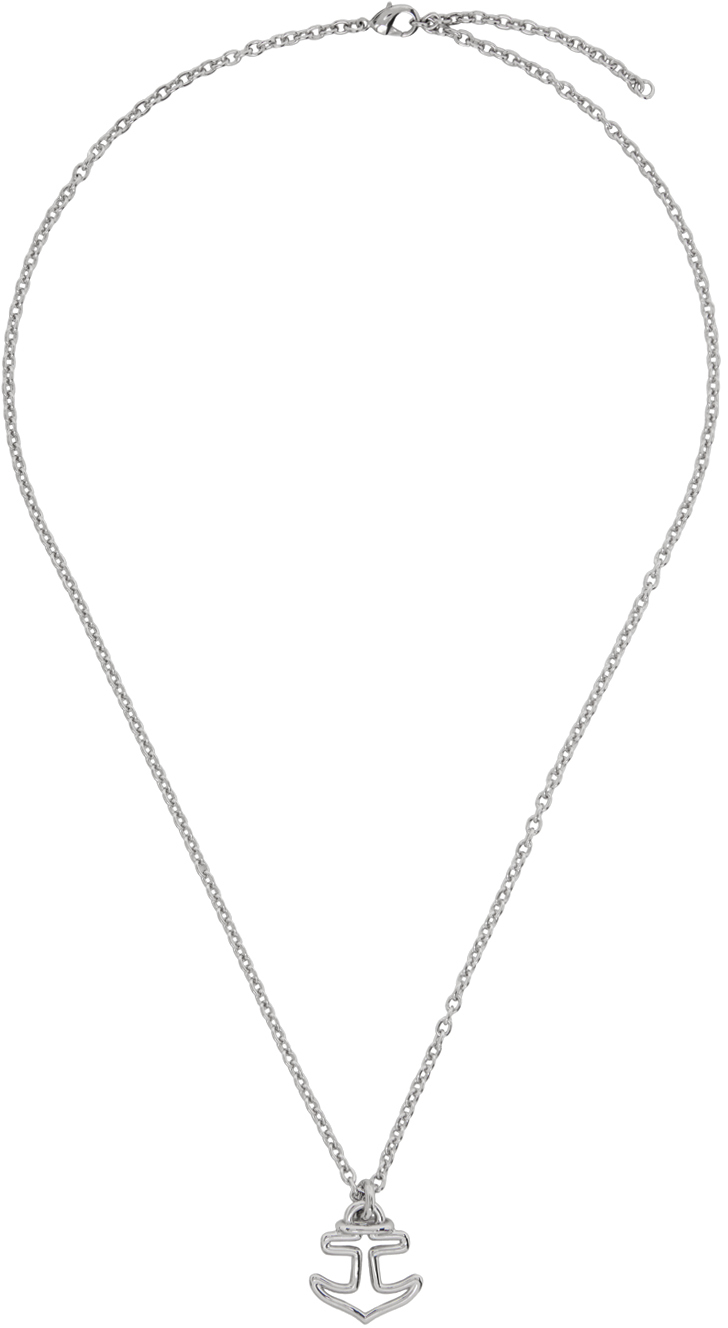 A.p.c. Silver Ancre Necklace In Rab Argent