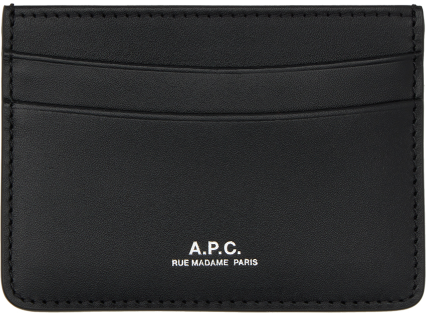 Black Leather Card Holder Ssense Uomo Accessori Borse Portafogli e portamonete Portacarte 