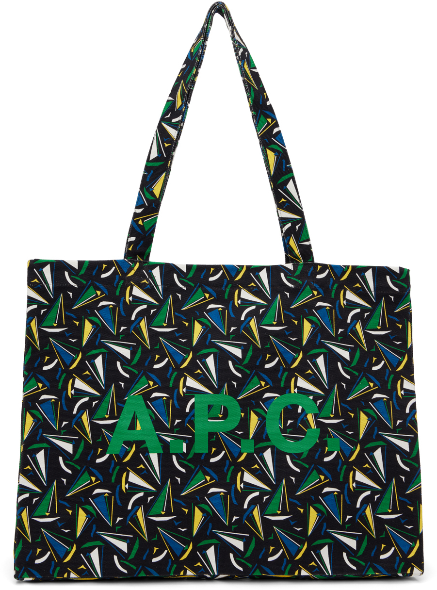 Apc Printed Cotton Shopping Bag In Lzz Black