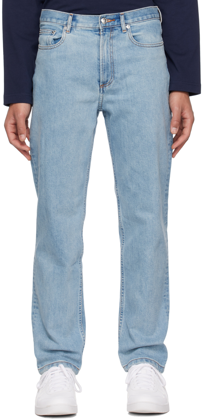 Shop Apc Blue Martin Jeans In Ial Washed Indigo