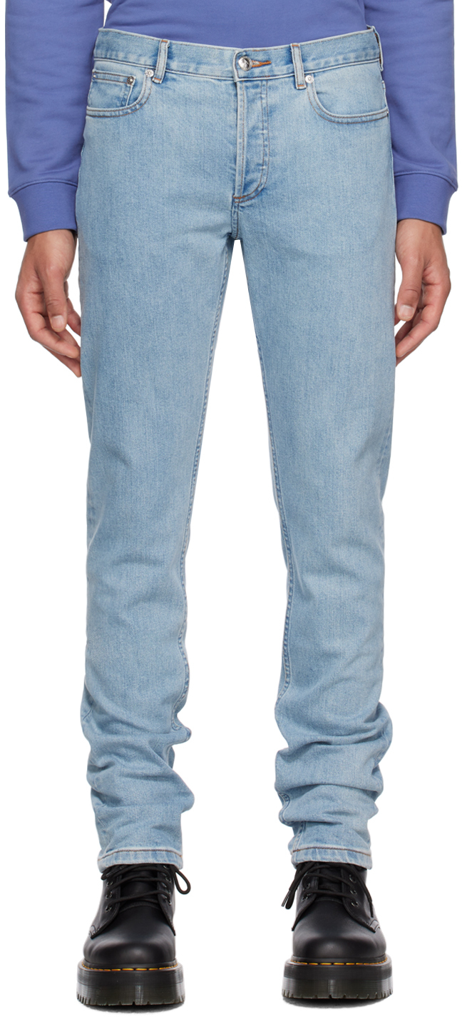 Shop Apc Blue Petit New Standard Jeans In Ial Washed Indigo