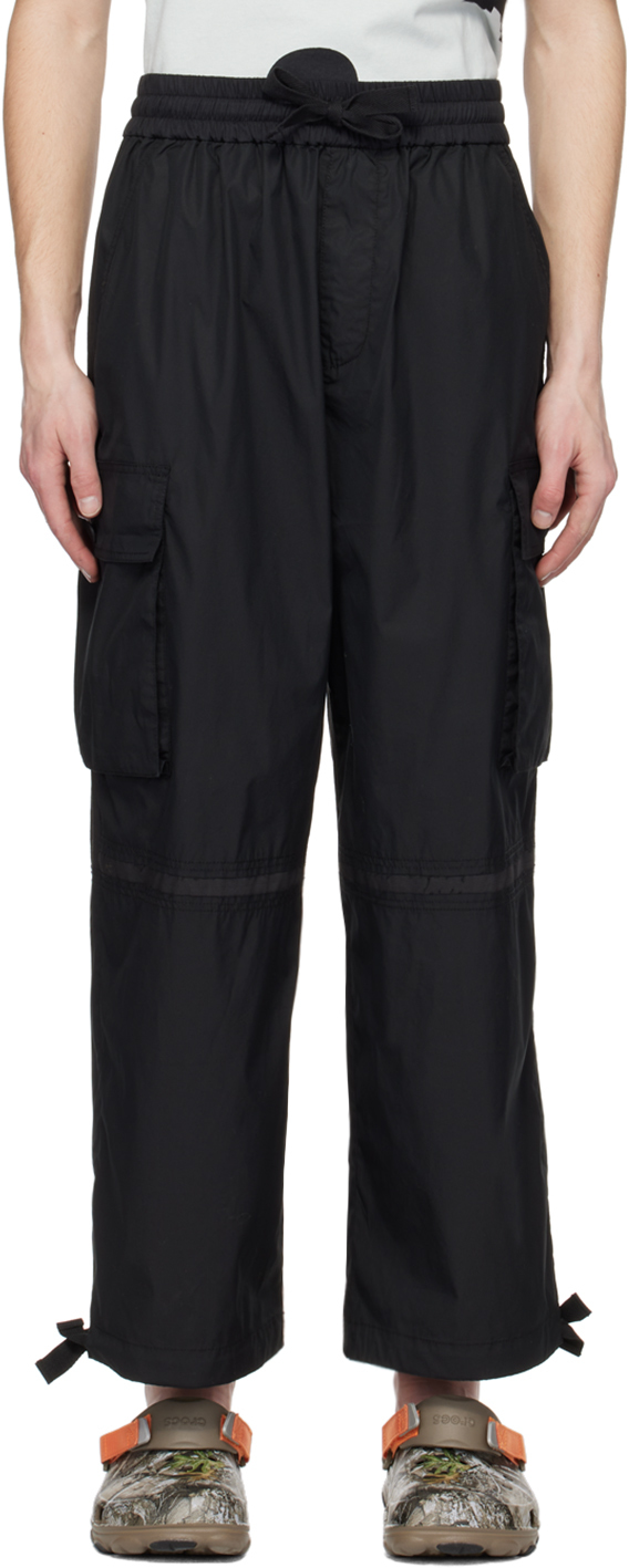 A PERSONAL NOTE 73 Black Paneled Cargo Pants