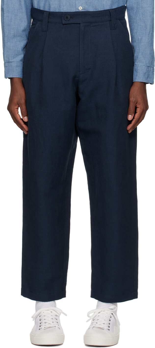 Navy Renato Trousers by A.P.C. on Sale