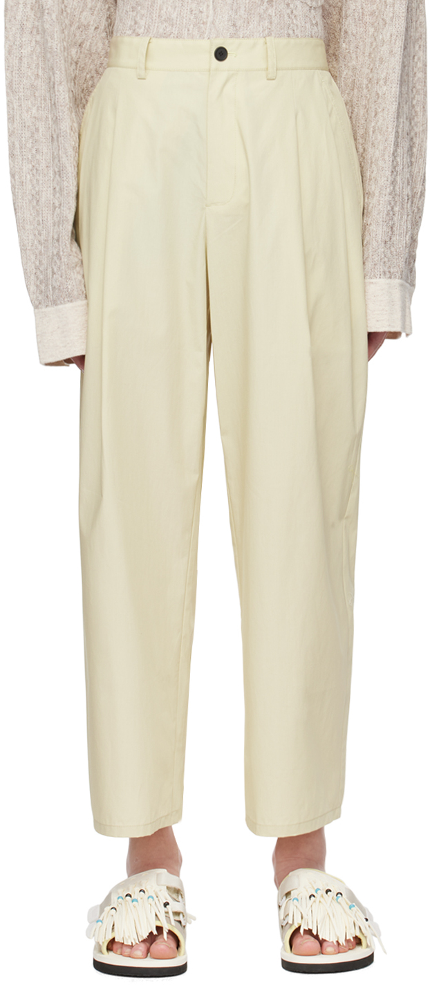 A Personal Note 73 Beige Pleated Trousers In 058 Gray