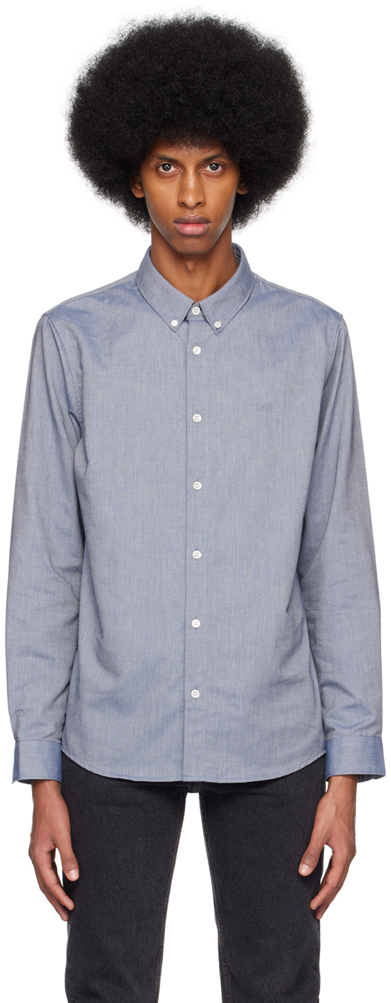 Chemise Greg bleue A.P.C. en solde