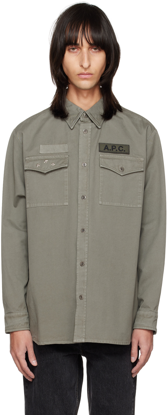 アーペーセー A.P.C. ジャケット シャツアウター カーキ メンズ