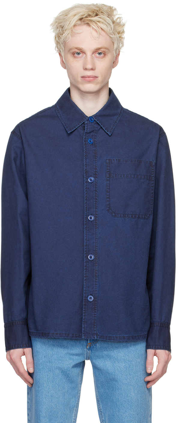 Navy Basile Overshirt by A.P.C. on Sale