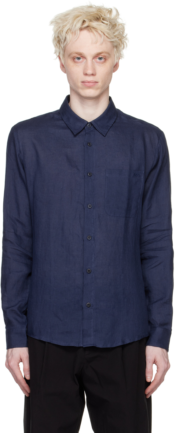 Navy Cassel Shirt by A.P.C. on Sale