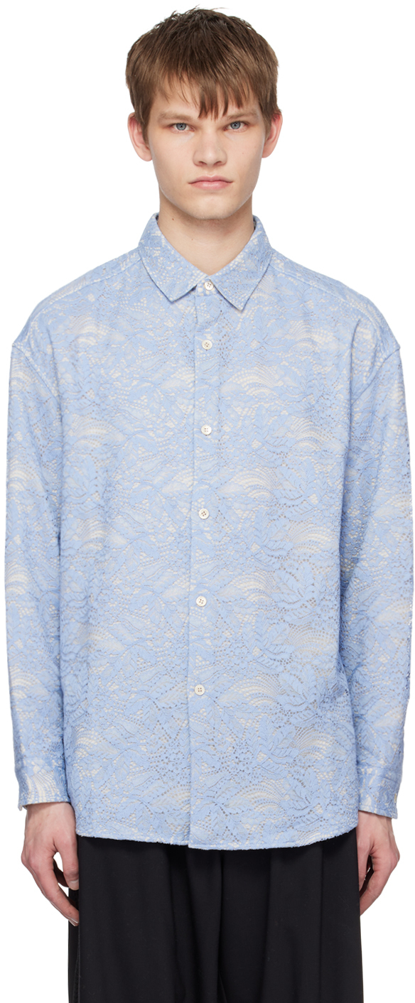 Blue Floral Shirt by A PERSONAL NOTE 73 on Sale