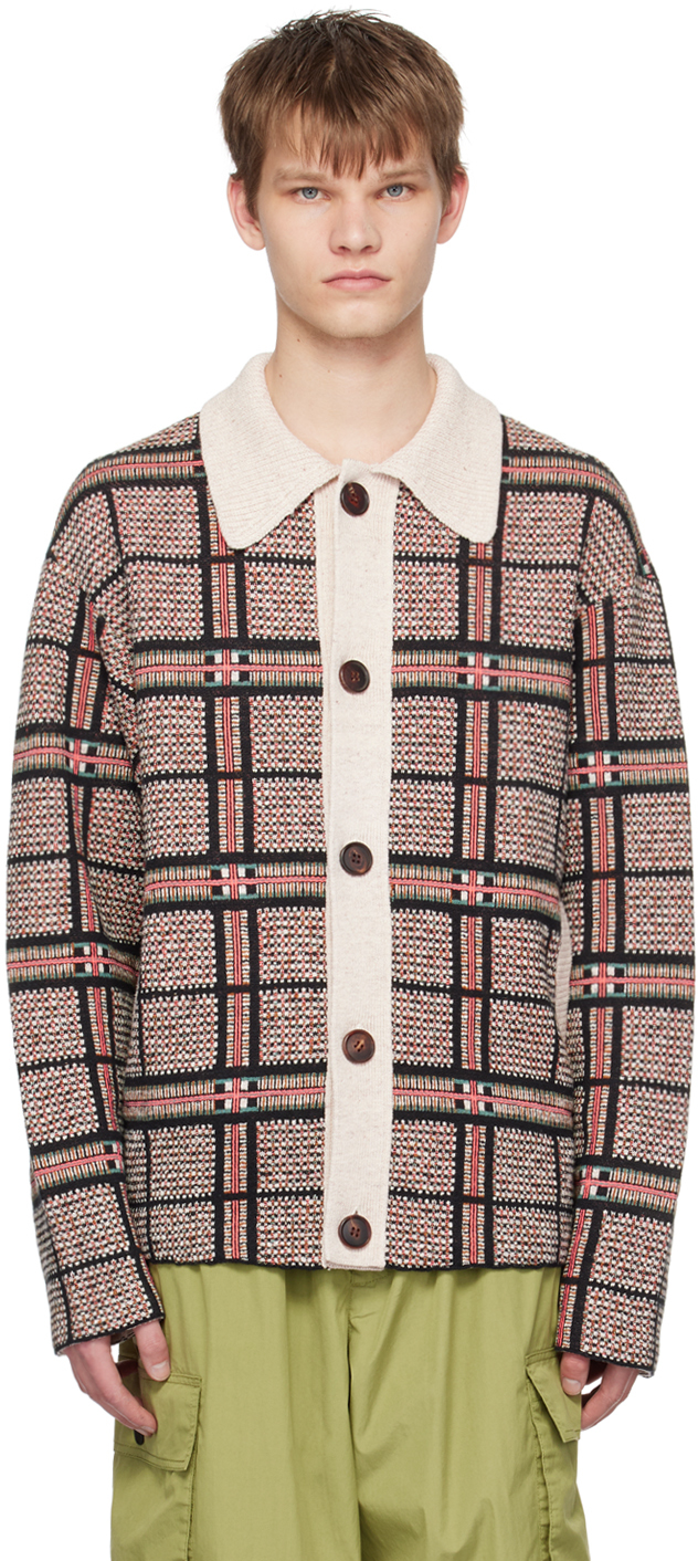 A Personal Note 73 Black & Beige Checked Cardigan In 900 Mixed/multicolor