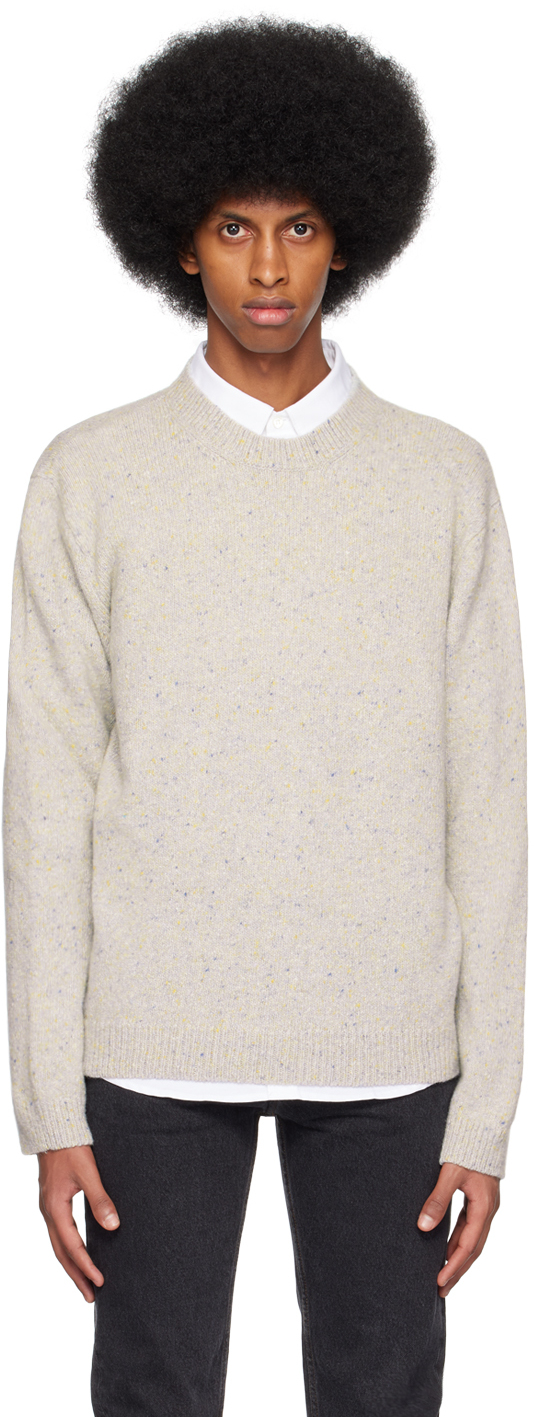 A.p.c. Gray Chandler Sweater In Mastic