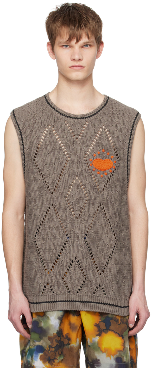 A PERSONAL NOTE 73 Taupe Argyle Vest
