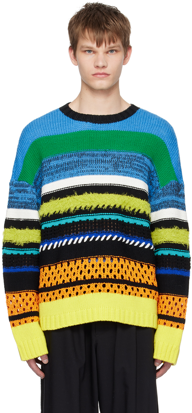 A Personal Note 73 Multicolor Paneled Sweater In 901 Black