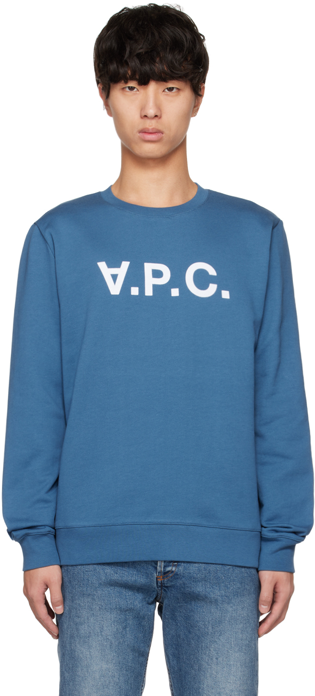 Shop Apc Blue Vpc Sweatshirt In Iaf Steel Blue