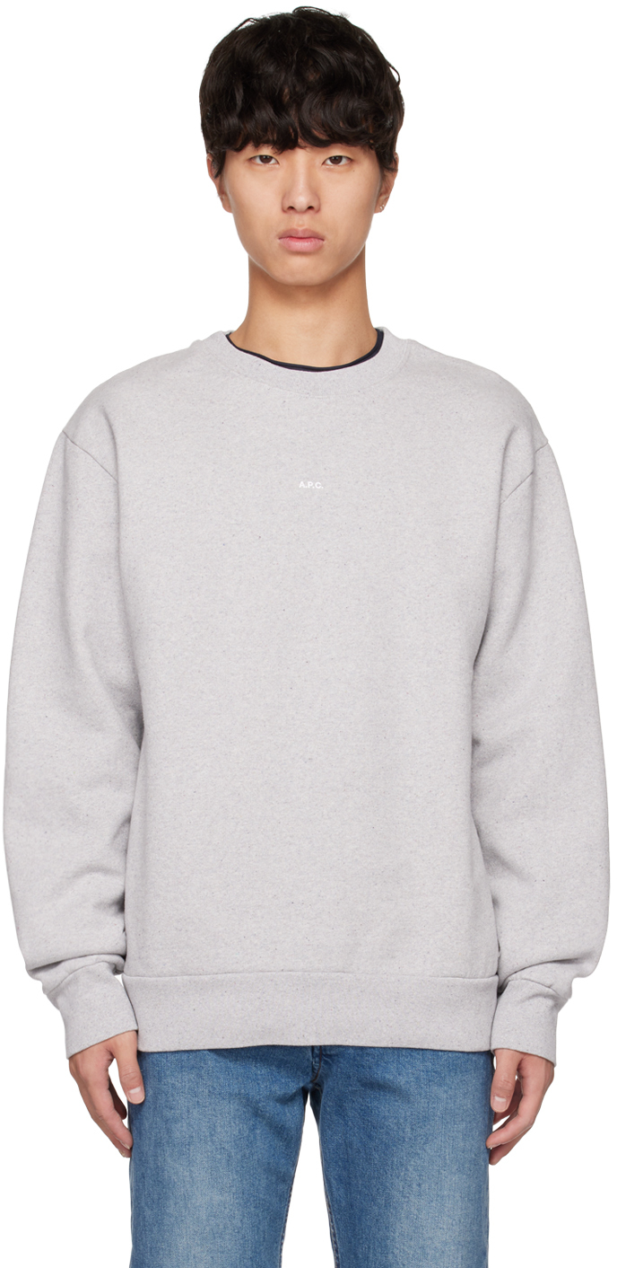 Shop Apc Gray Steve Sweatshirt In Pla Heathered Grey