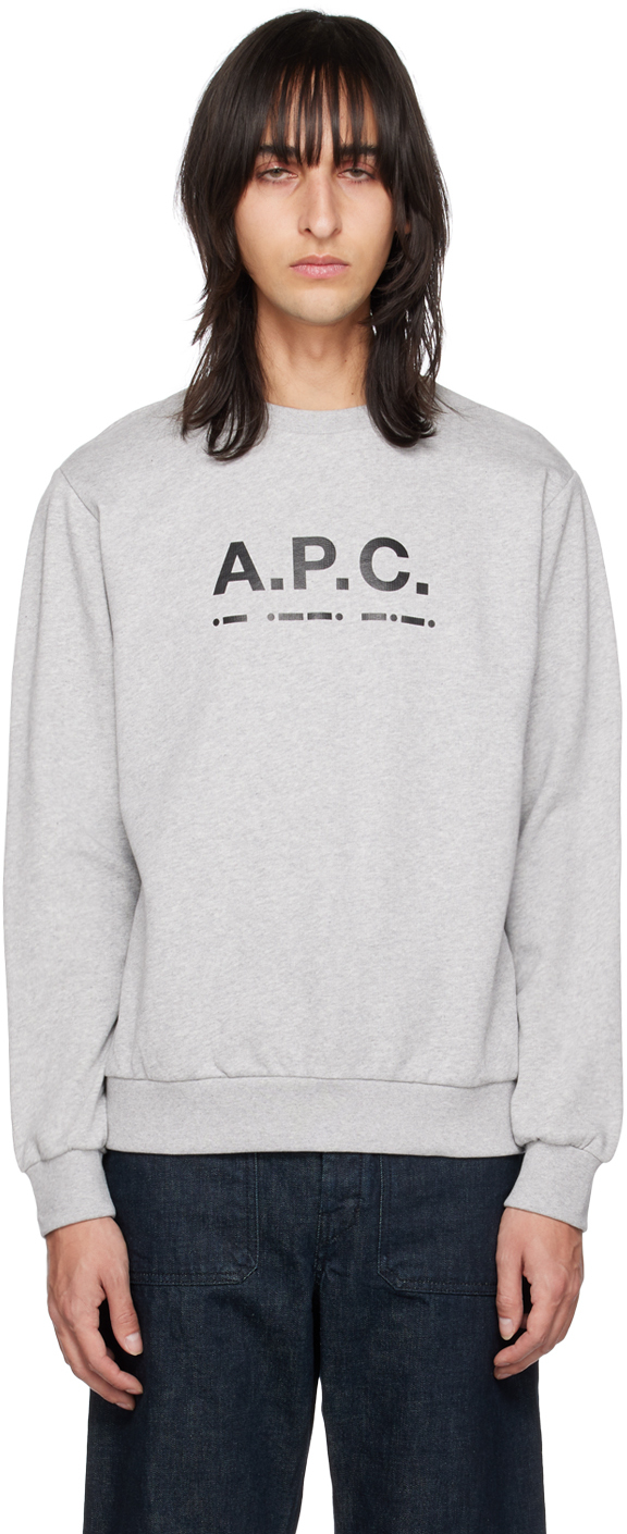A.p.c. Cotton Crewneck Sweatshirt In Grey