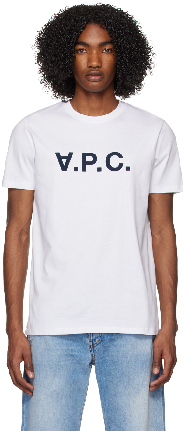 Gøre mit bedste gys bule A.p.c. Vpc Organic Cotton Logo T-shirt In White | ModeSens