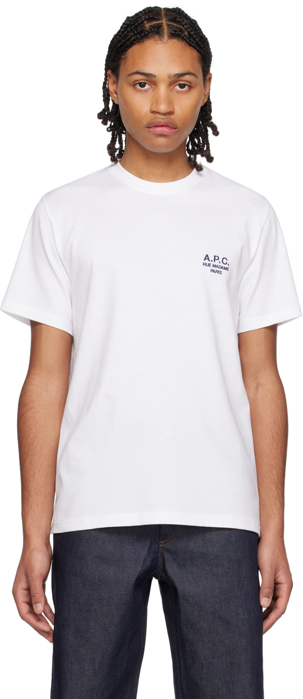 Apc A.p.c. Raymond T Shirt With Embroidered Logo In White
