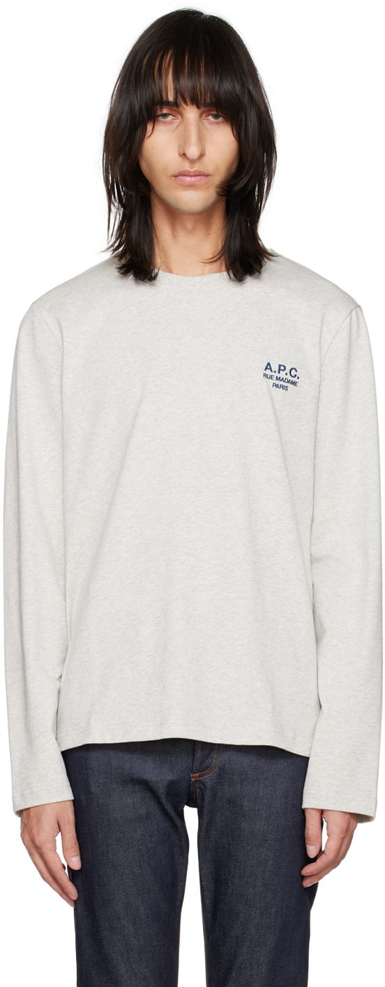 A.P.C. Gray Oliver Long Sleeve T-Shirt