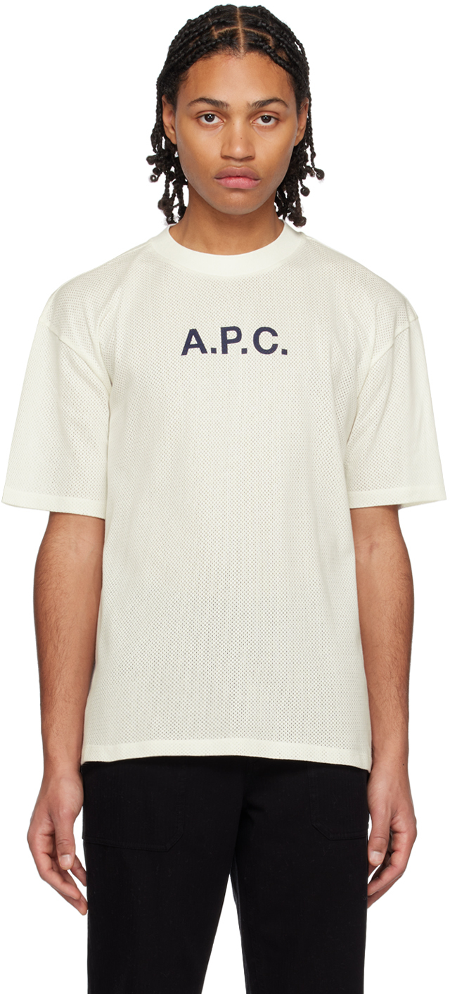 Shop Apc White Moran T-shirt In Aad Ecru