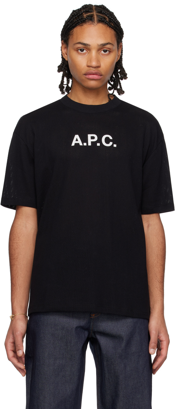 Apc Logo-print Cotton T-shirt In Lzz Black