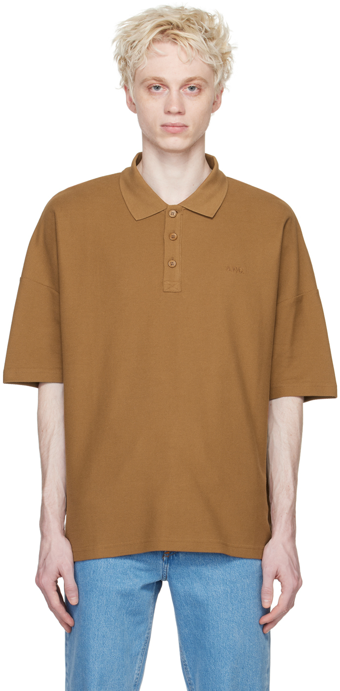 A.p.c. Antoine Piqué Polo Shirt In Brown | ModeSens